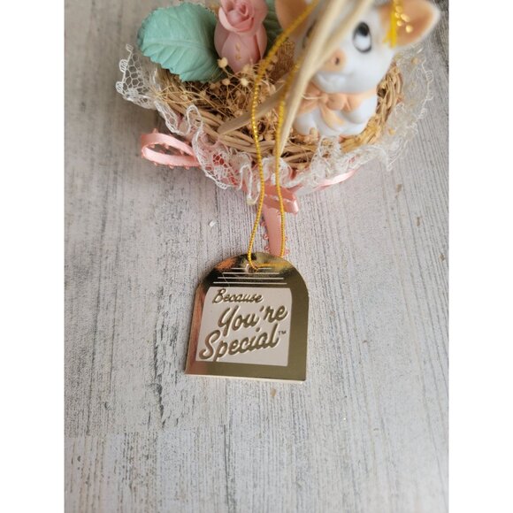 Special touch 1989 pig in basket ornament Xmas vintage - Picture 2 of 8
